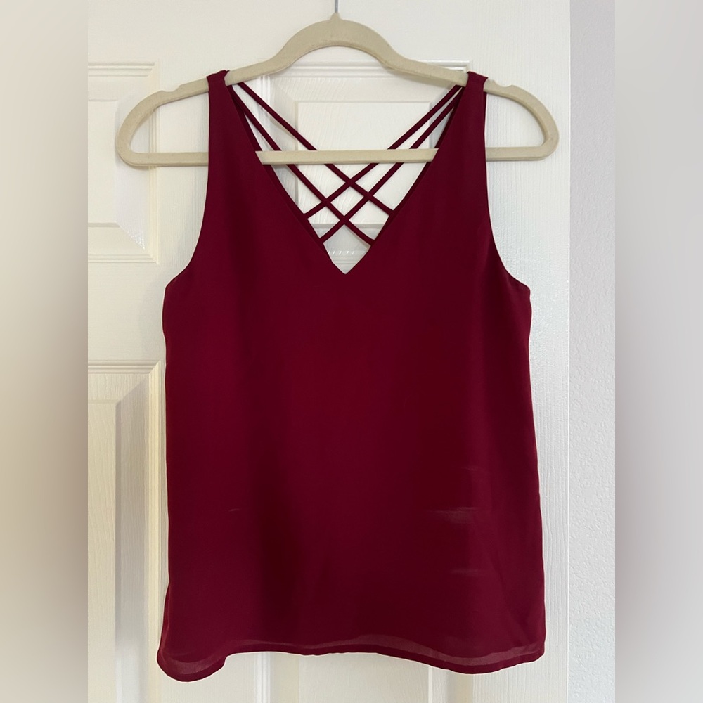 Women's Burgundy Sleeveless Top